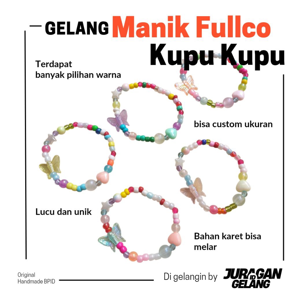 11.11 HARGA PROMO | Gelang Manik Aesthetic | Gelang Manik Anak, Gelang Anak, Gelang Manik Korea, Gel