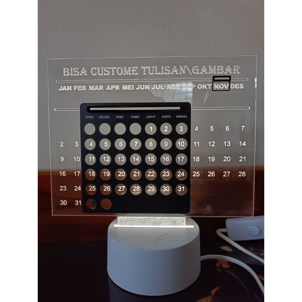 

Kalender abadi akrilik | kalender abadi pakai lampu led