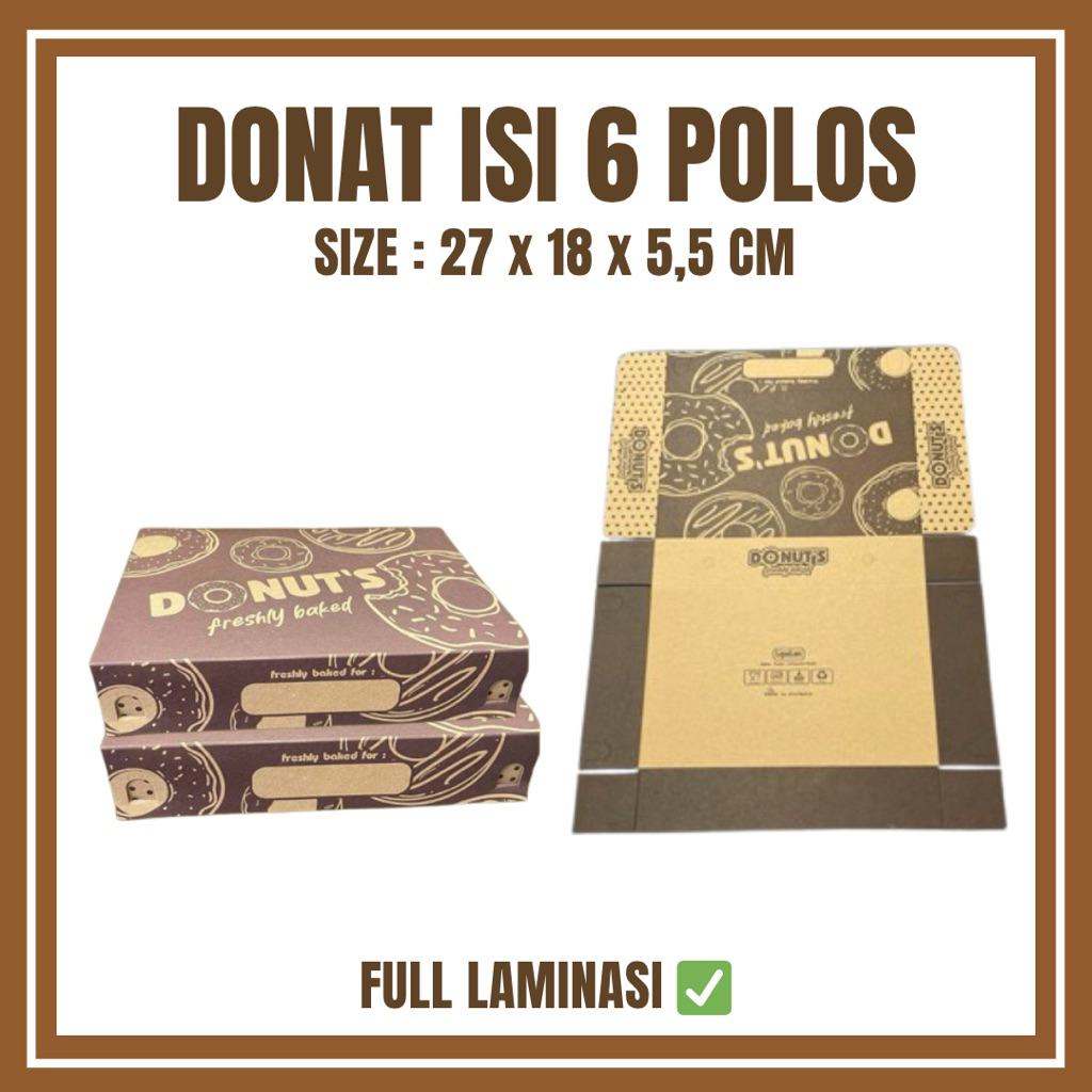 

Donat Motif Coklat Uk 27 x 18 x 5,5 cm donat isi 6 / 9 - 12 donat mini Termurah