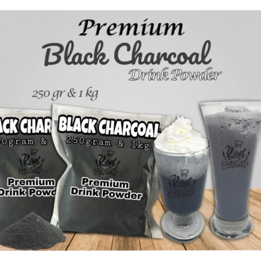 

Black Charcoal Latte, Premium Drink Powder 250gram, Serbuk Minuman Black Charcoal 250gram, Halal