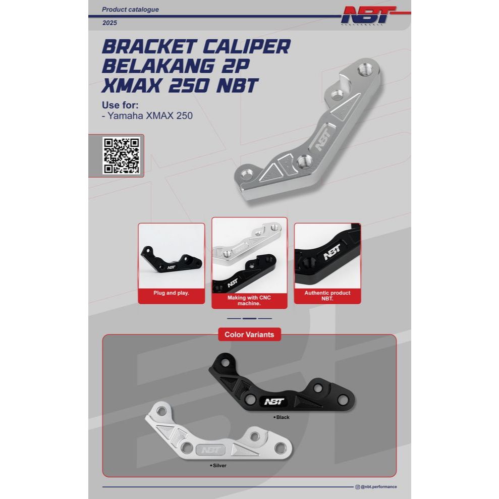 Breket Kaliper Bracket Caliper Belakang 2P Axial XMAX 250 NBT