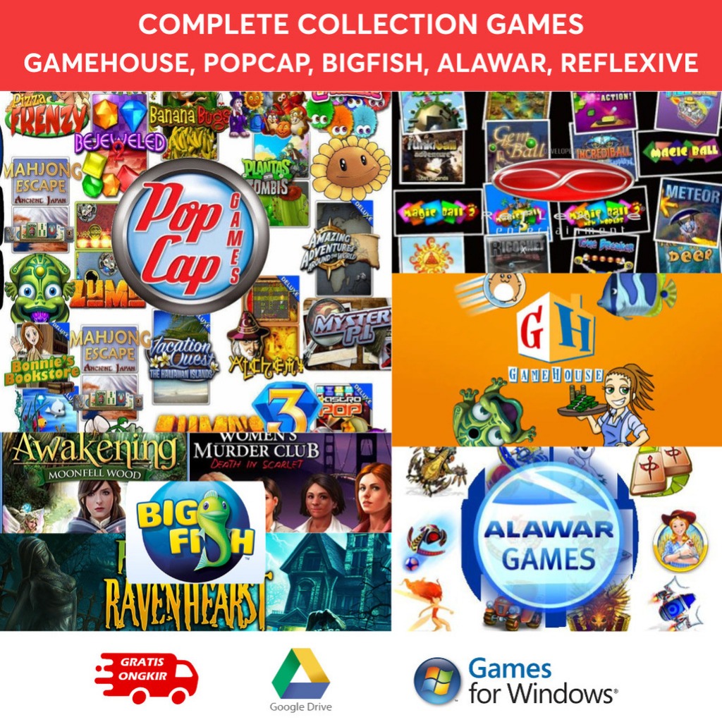 GameHouse, Popcap, Big Fish, Alawar, Reflexive Complete Collection