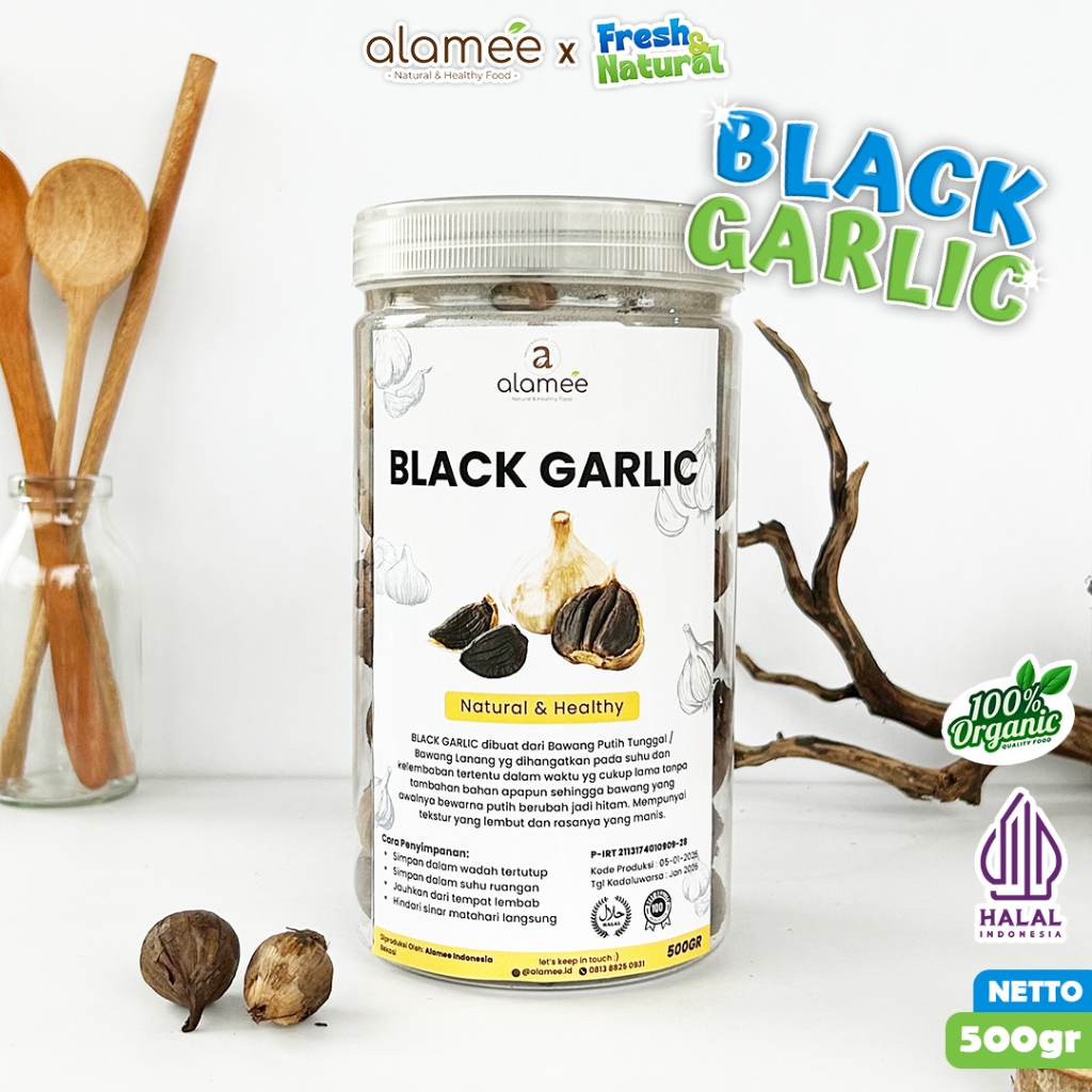 

Black Garlic Garlik Bawang Hitam Tunggal Kating 500 gram Herbal Premium Lanang Alami Natural fresh and natural