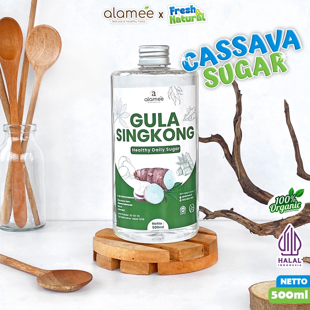 

ALAMEE Gula Singkong Ketela Organik Cair Asli Rendah Kalori Pemanis Sweetener Fructose Gluten Free fresh and natural