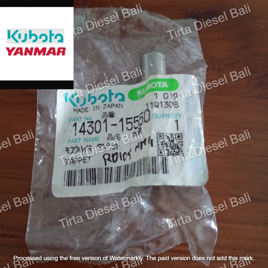 KUBOTA TAPPET VALVE PUSH ROD BOTOL KLEP TEMLAR RD 105 - 115 14301-15550 ORIGINAL
