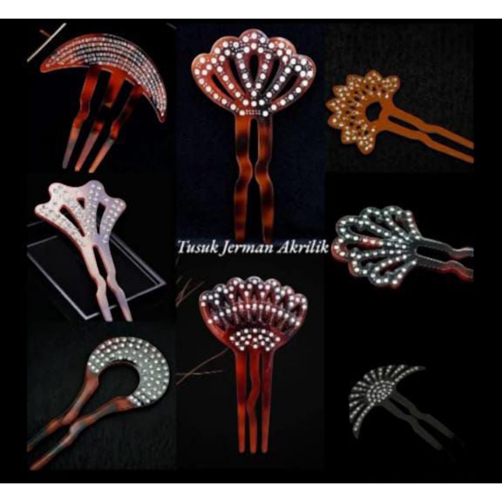 Tusuk Jerman Akrilik /Tusuk Sanggul Permata /Tusuk Jerman Premium