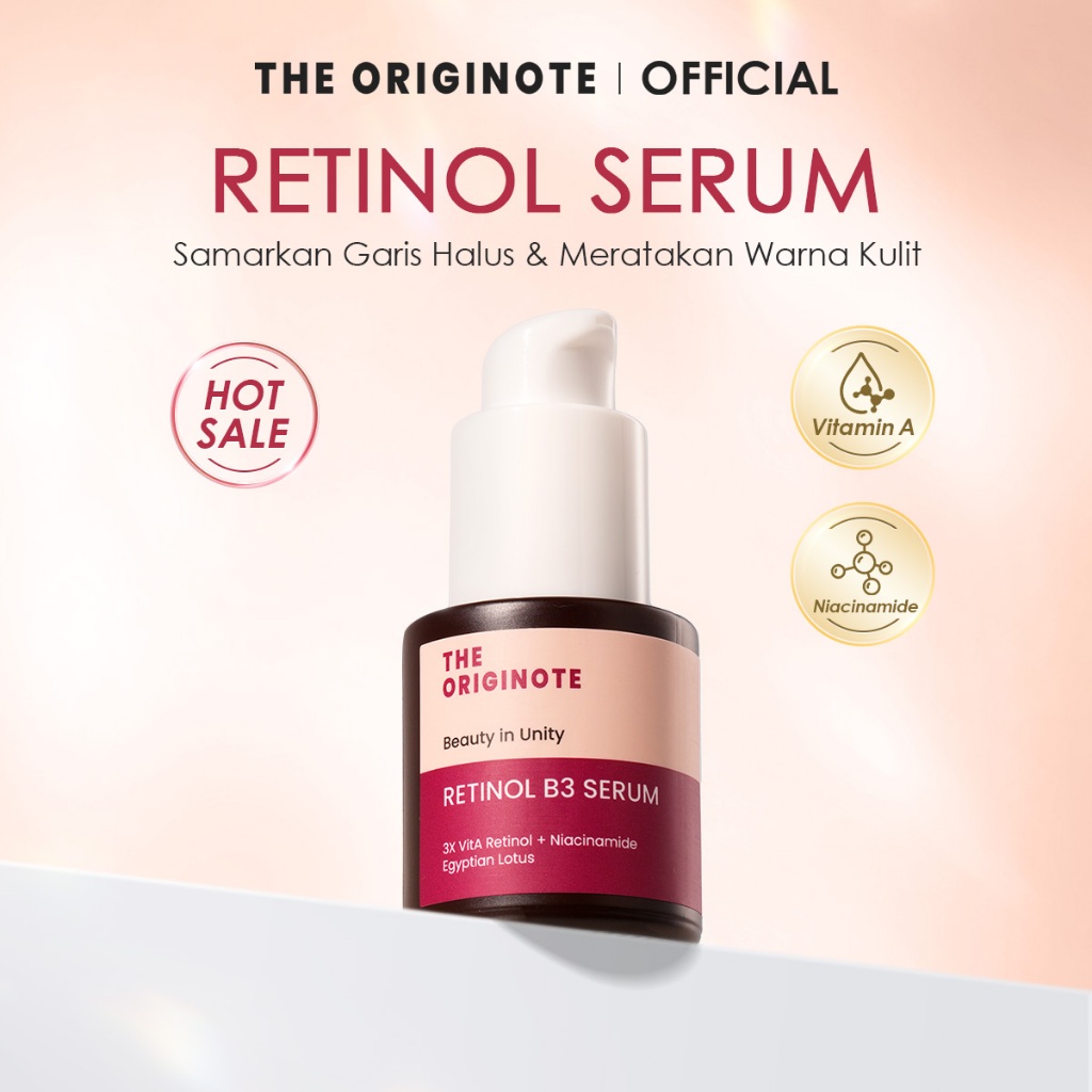 The Originote Retinol Serum - Serum Anti Aging Meratakan Warna Kulit Menyamarkan Menghaluskan Tekstu