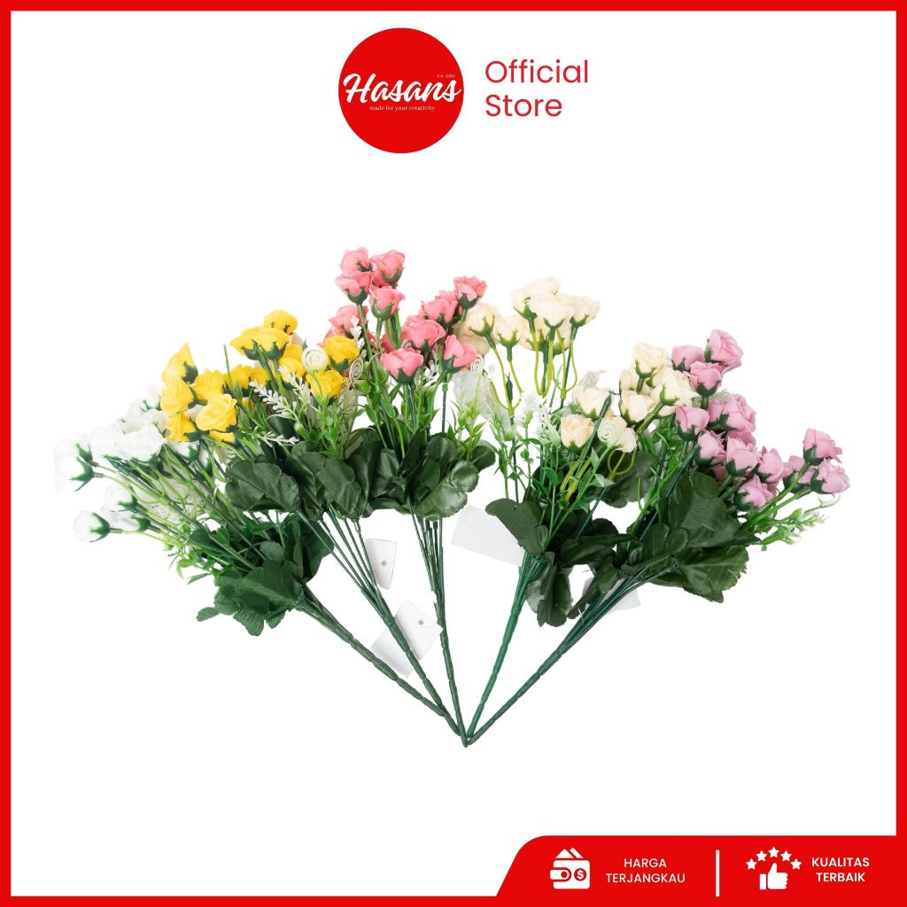 Hasans / Bunga Mawar Latex Premium / Bunga Mawar Artificial / Bunga Mawar Palsu Plastik / Bunga Mawa