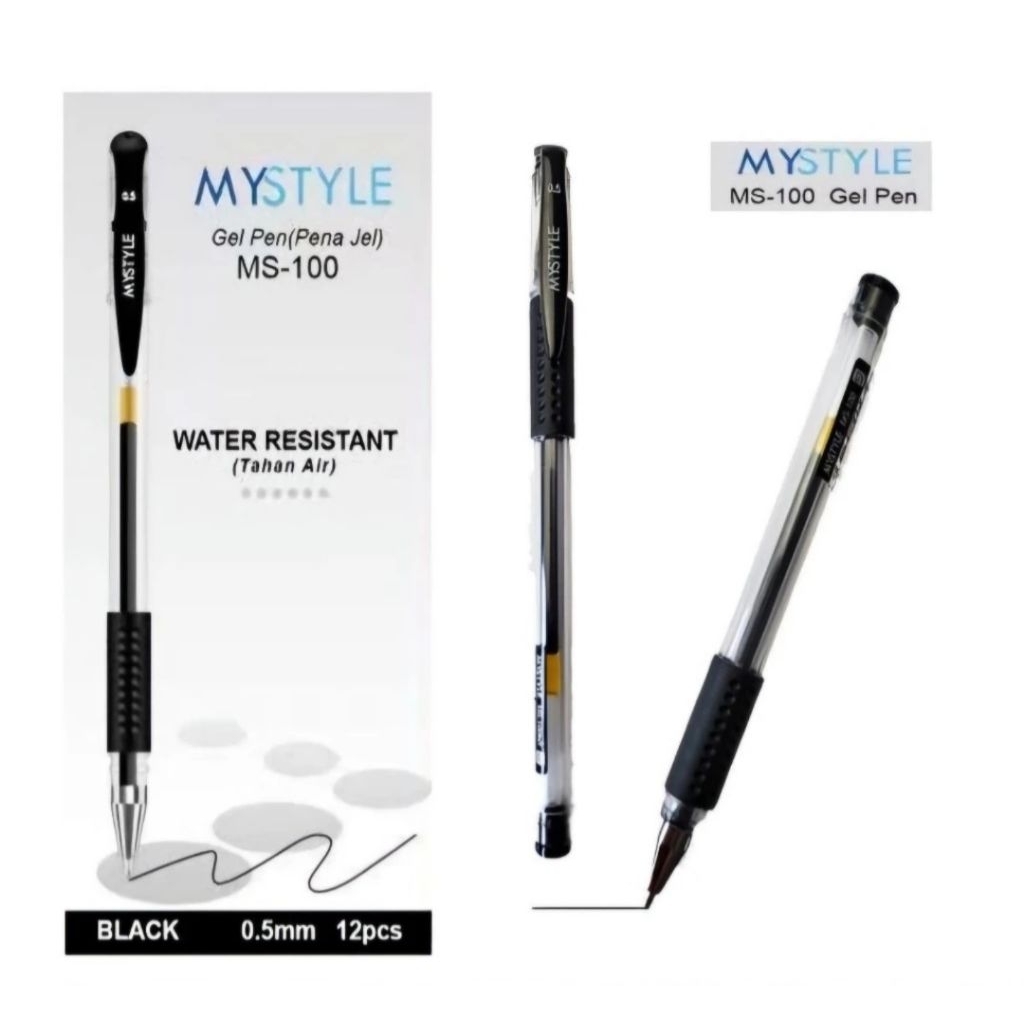 

Pulpen / Balpoin / Pen Tinta / Pena Cair mystyle MS-100 0.5mm 1pack isi 12pcs untuk sekolah dan kantor