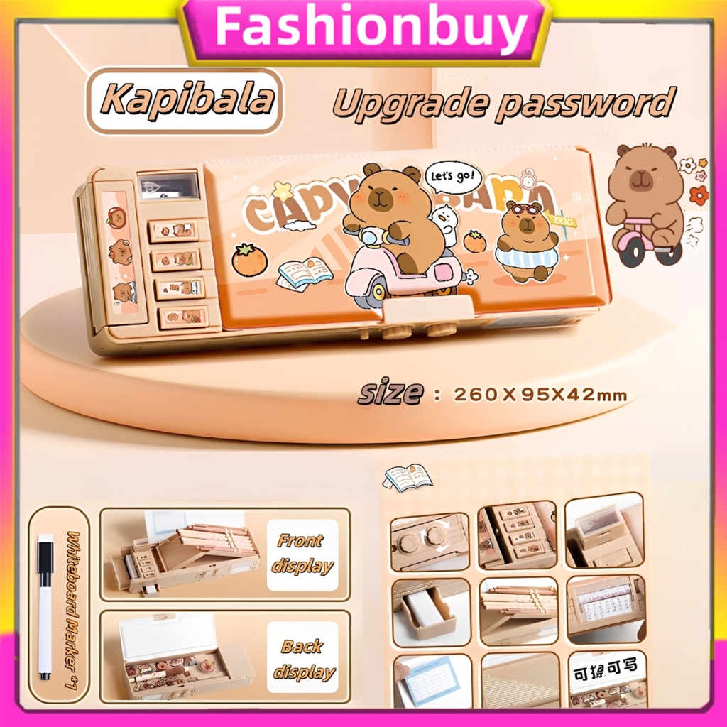 

【COD】Capybara Multifunctional Pencil Case With Password Lock For Elementary Capacity Upgrade