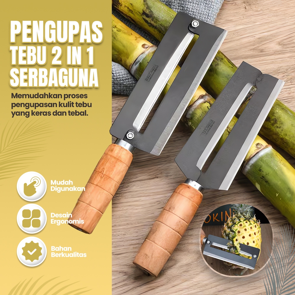 【8 PCS 】Pisau tebu baja tahan karat pisau nanas pisau pengupas tebu komersial pisau pemotong pengiki