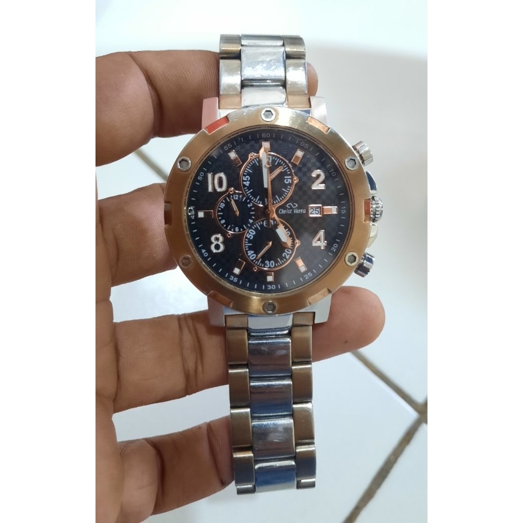 Jam tangan pria original clasic crisvera crono masih mulus  murah