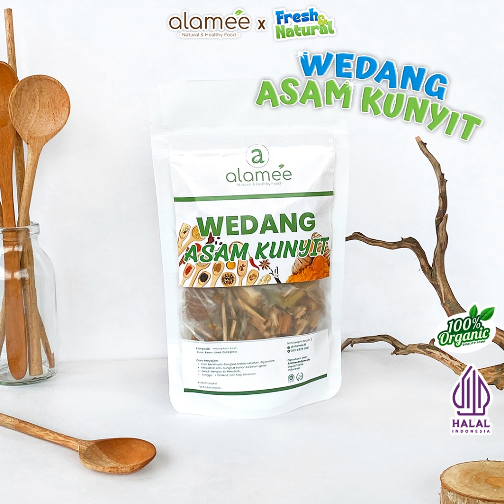

ALAMEE Wedang Asam Kunyit Kunir Asem Asli Rempah Minuman Herbal Alami Langsung Seduh Lengkap Komplit fresh and natural
