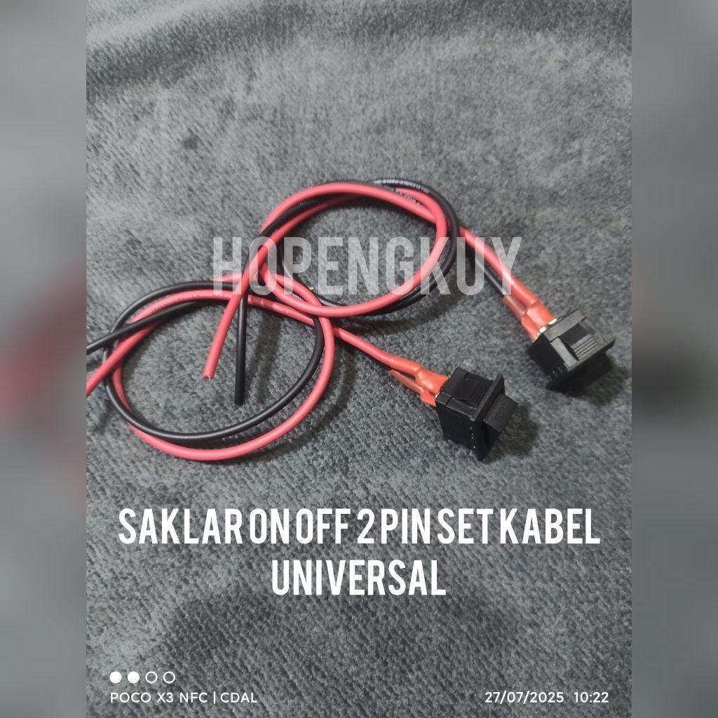Saklar On Off 2 Pin Set Kabel Universal Switch Tombol Motor