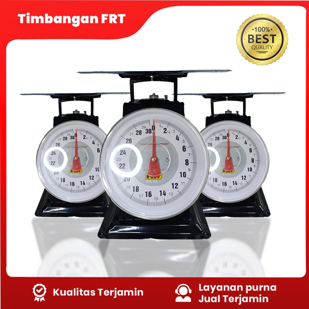 FRT Timbangan Manual Jarum Duduk Buah Beras Sayur Kapasitas 30 Kg Besi Plat Datar Rata Serbaguna