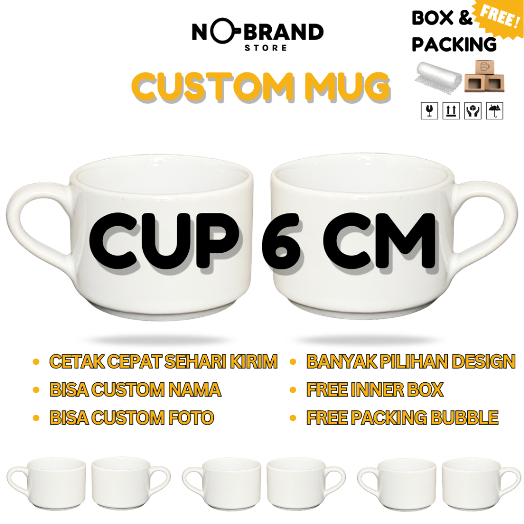 MUG CUSTOM MUG SOUVENIR GELAS MUG CUSTOM KOPI MUG CUP 6 CM