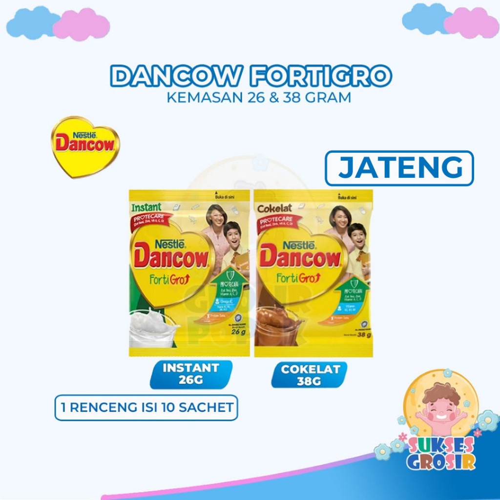 

DANCOW FORTIGRO RENCENG INSTAN 26GR / COKELAT 38G ISI 10 SACHET
