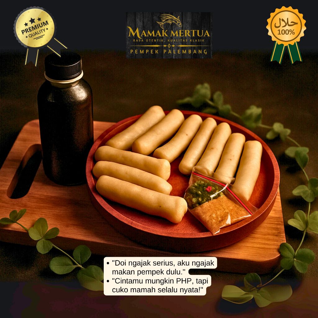 

Pempek Mamak Mertua | paket ipar julid 10 pempek kecil mix + Cuko + cabe + Ebi