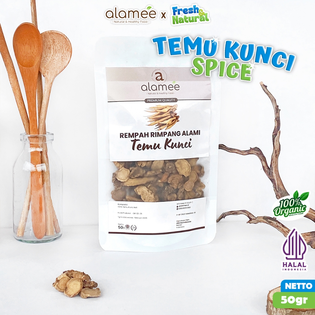 

ALAMEE Temu Kunci Kering Fingerroot Rempah Rimpang Alami Iris Bumbu Seasoning Masakan Masak 50gr fresh and natural