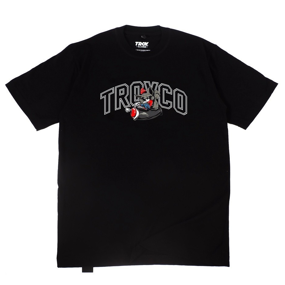 Troy Company Tshirt Black Raccoon Pylox - Kaos Pria Lengan Pendek Hitam MTD 2115
