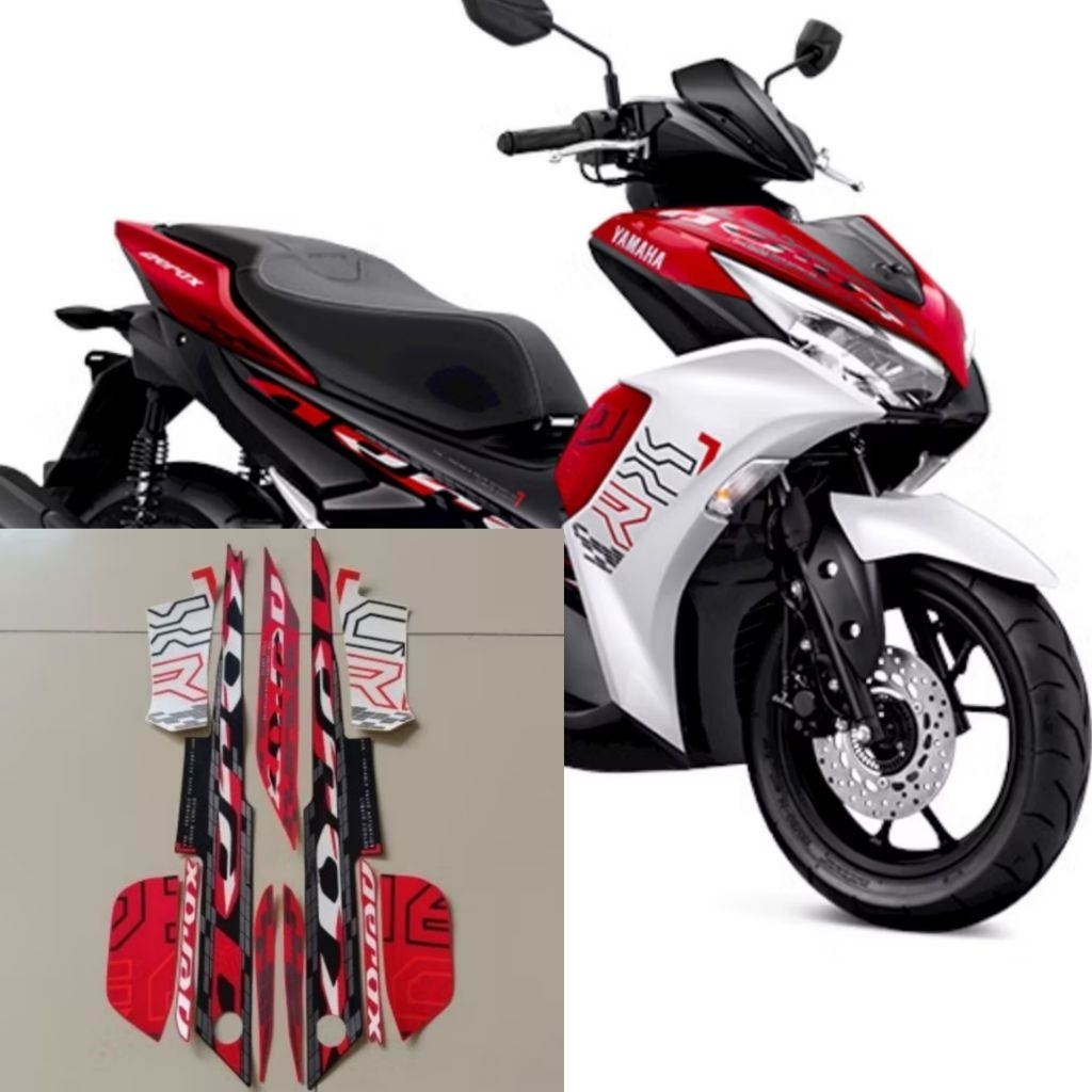 Stiker Striping Lis Body Motor Aerox 155 New 2024 Warna Merah Putih