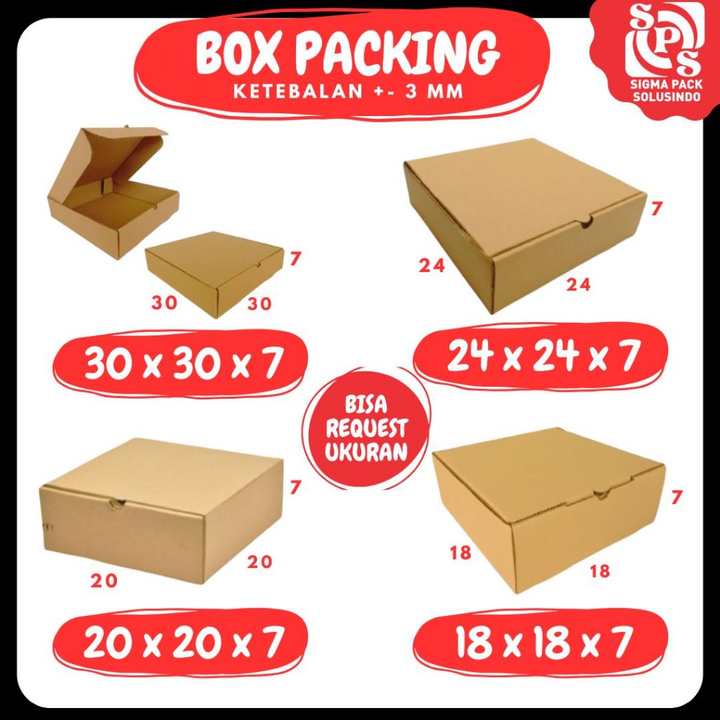 

Kardus 30x30x7 / 24x24x7 / 20x20x7 / 18x18x7 LD Box pizza Packing Kotak Kemasan Dus Mukena