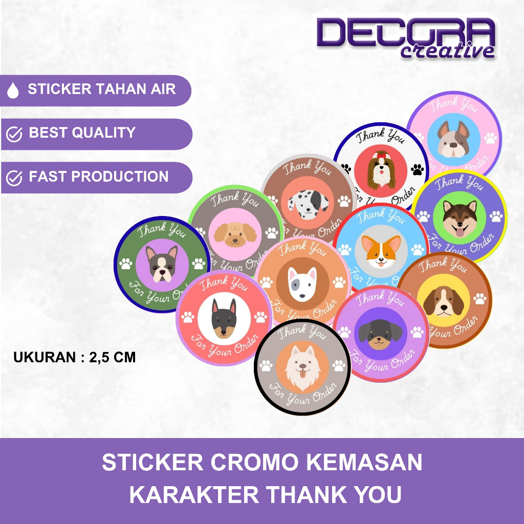 

(100 PCS) STICKER THANK YOU | STICKER KEMASAN TERIMA KASIH | STICKER SELAMAT MENIKMATI | STICKER THANK YOU DOG ANJING