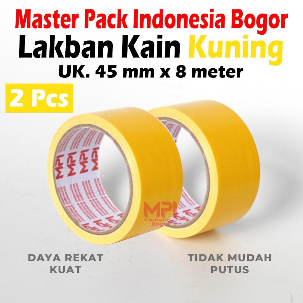 

2 PCS - Lakban Kain Kuning 45 mm x 8 Meter - Cloth Tape Kuning -lakban kain