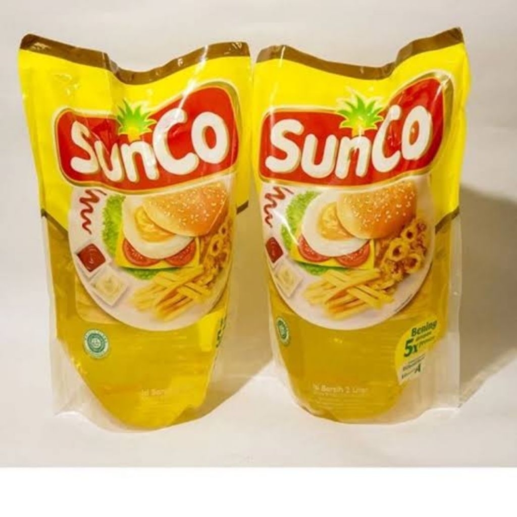 

Minyak goreng Sunco 2 Liter kemasan pouch