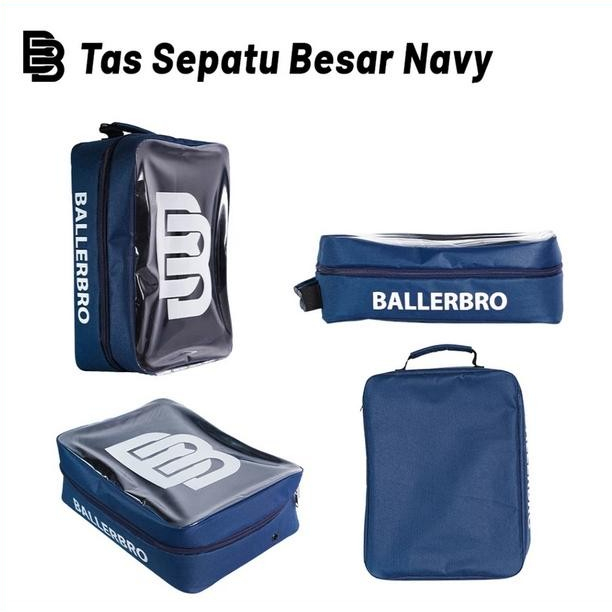 Tas Sepatu Olahraga Futsal BALLERBRO Pria Wanita Lipat Besar Model Jinjing Resleting Anti Air Tas Ba