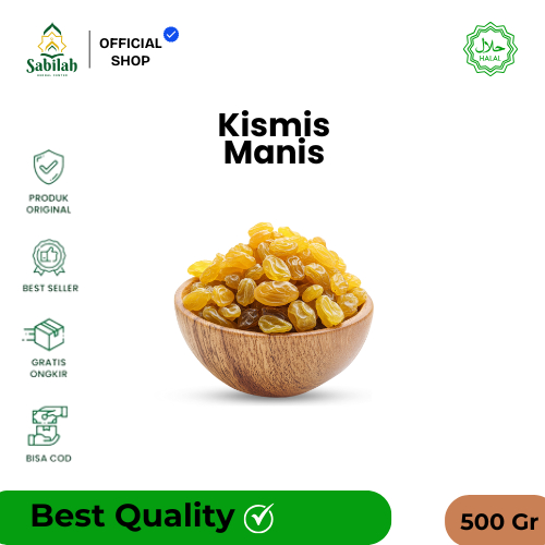 

Kismis Manis 500 Gram Premium | Raisin Grade A | Camilan Sehat & Oleh-Oleh Arab