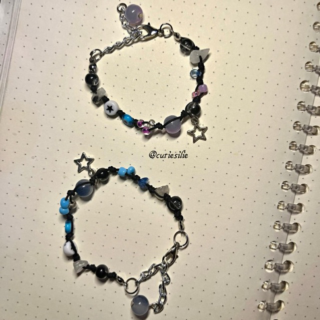 Gelang couple hindia satu set besi manik bintang