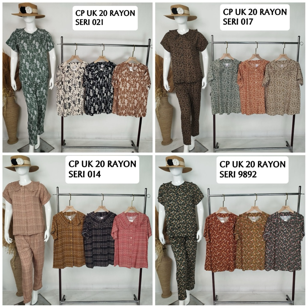 (101880) SIE LIE CP ABG Lengan Pendek Rayon UK :20/baju tidur motif rayon/sielie rayon adem