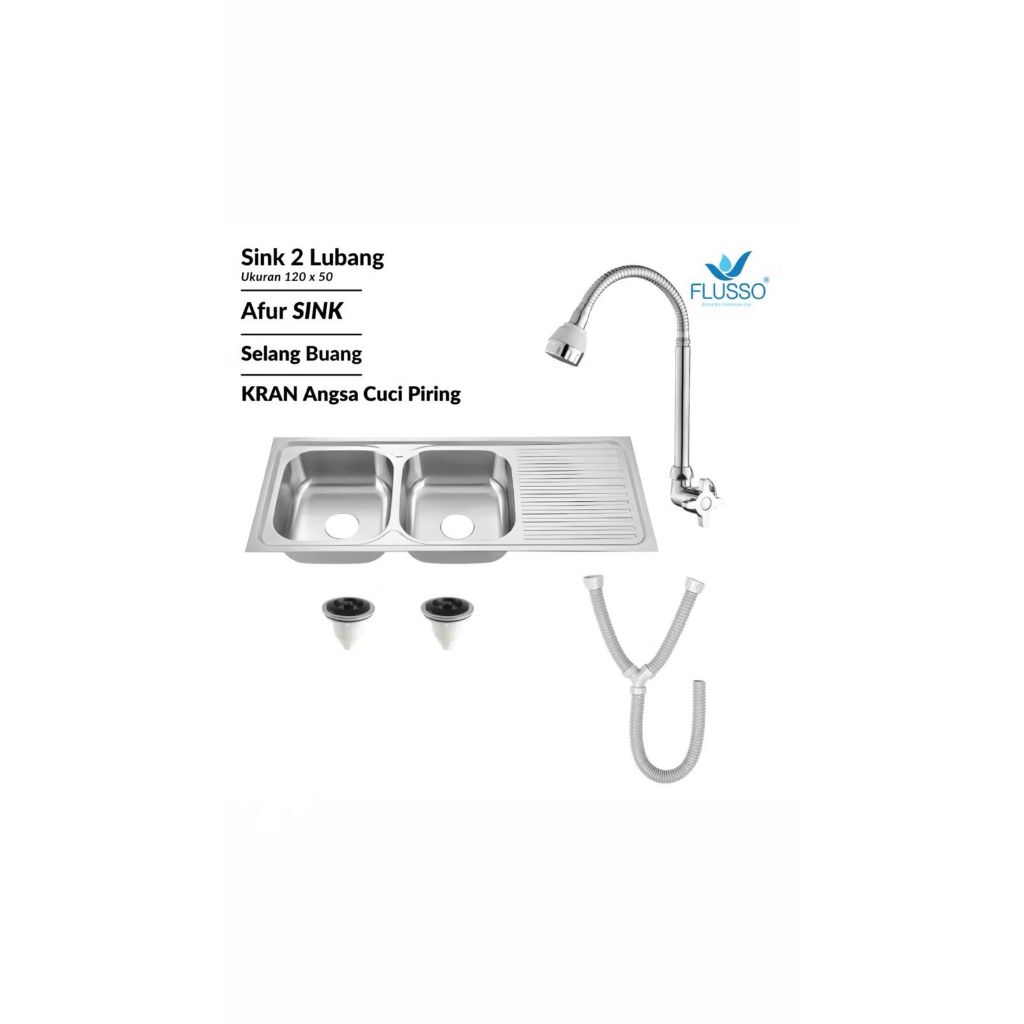 BAK CUCI PIRING /WASTAFEL CUCI PIRING STAINLESS /BCP STAINLESS 2 LUBANG 1 SAYAP