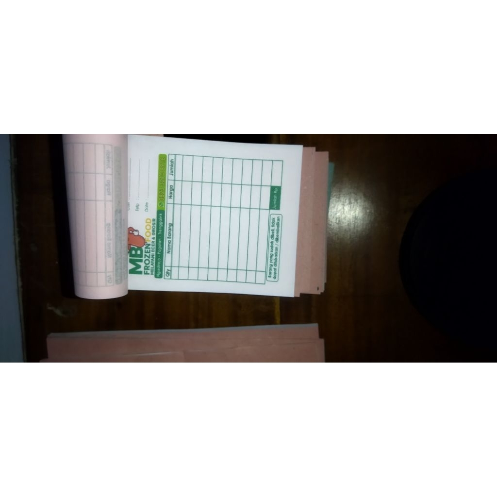 

nota ncr 2 ply ukuran 1/6. 400 pcs