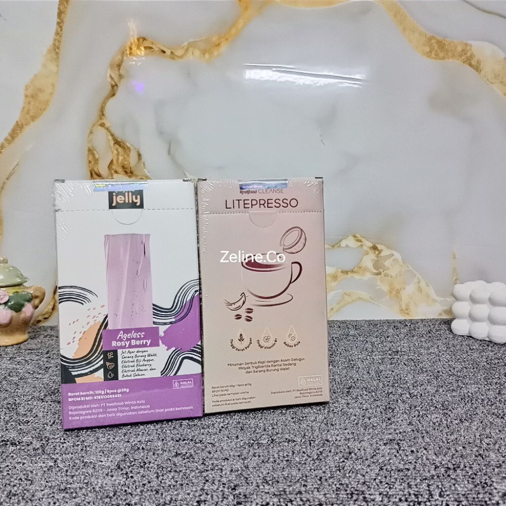 

Realfood Jelly Rosy Berry Sarang Burung Walet / Realfood Cleanse Litepresso MCT Coffee dengan Sarang Burung Walet dan Bebas Gula Tambahan