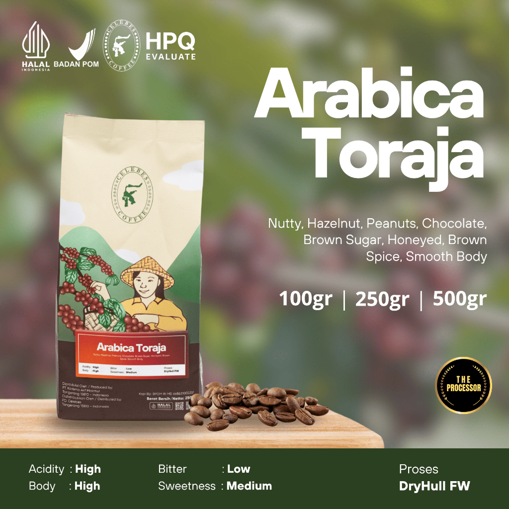 

CELEBES COFFEE - Kopi Arabika / Arabica Toraja - 100gr / 250gr / 500gr - Biji / Bean / Bubuk