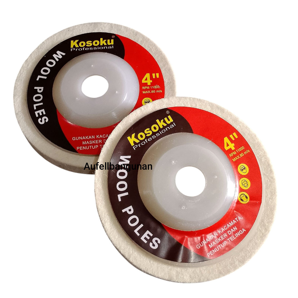 Kosoku Mata Gerinda poles 4 inci / Mata Poles body motor mobil wool polishing wheel 4"