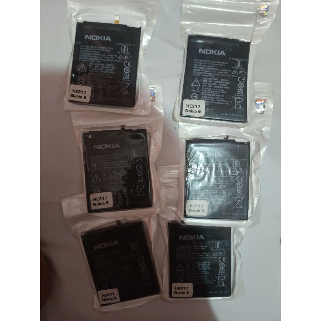 jual baterai baru Handphone Android Nokia6(HE317)Asli nokia baru.