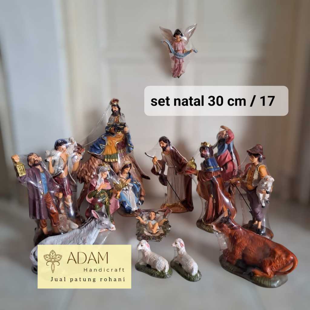 Patung set Natal 30 cm dekorasi natal gereja