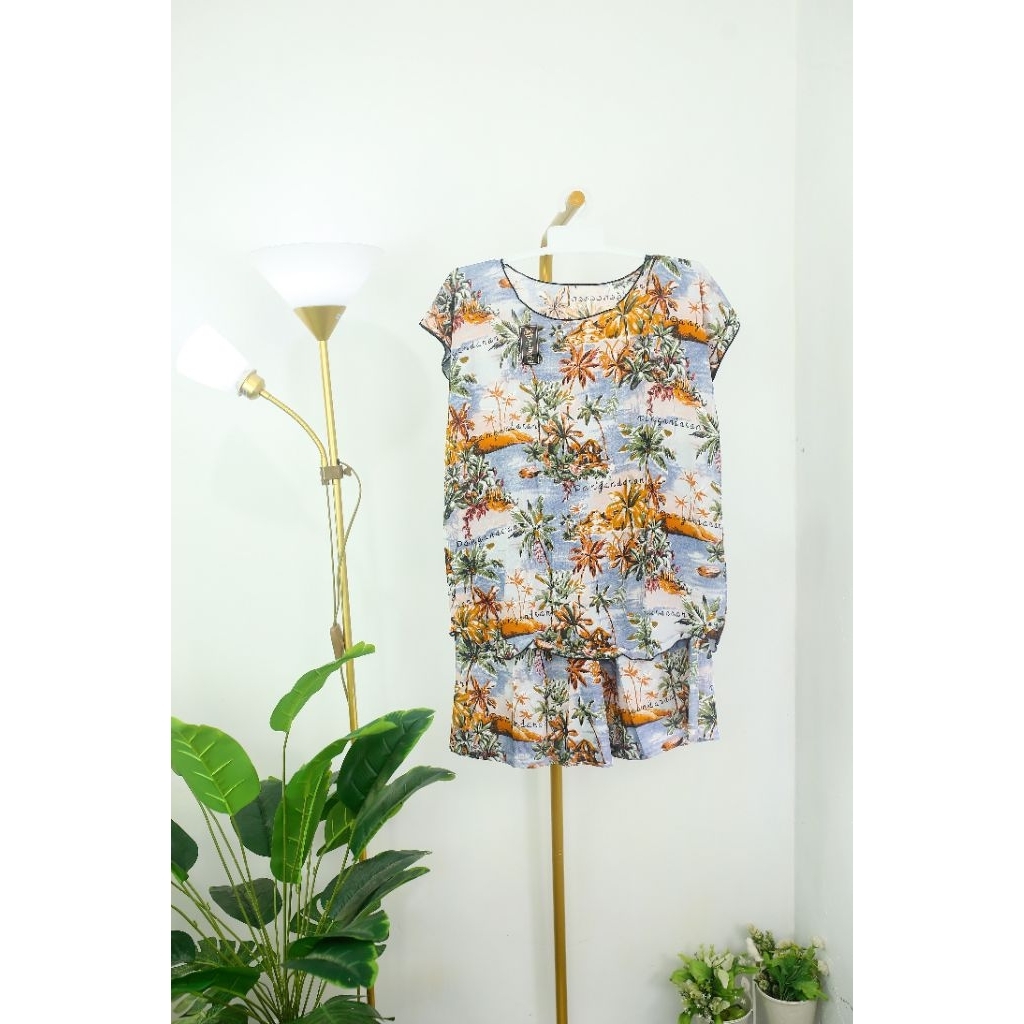 Setelan Tidur Setelan Neci Rayon Piama Setelan bebydoll one set baju tidur rayon Wanita Piyama Celan