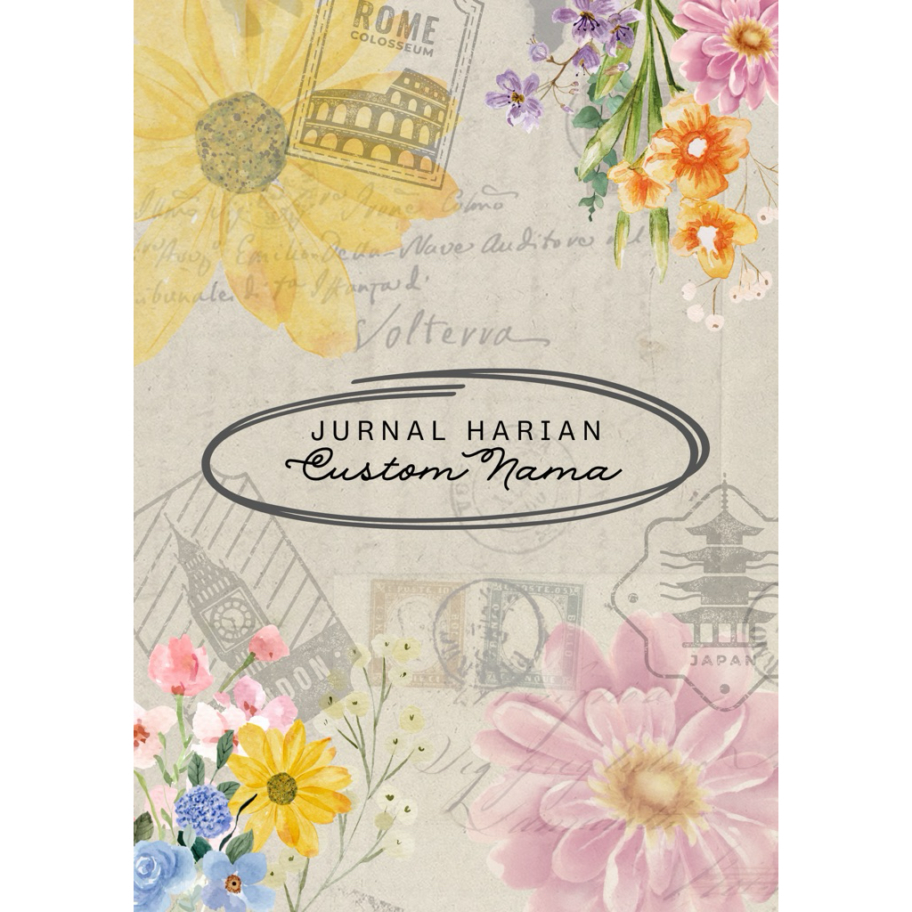 

Notebook A5 buku tulis Diary aesthetic Buku jurnal catatan daily aktivitas custom nama