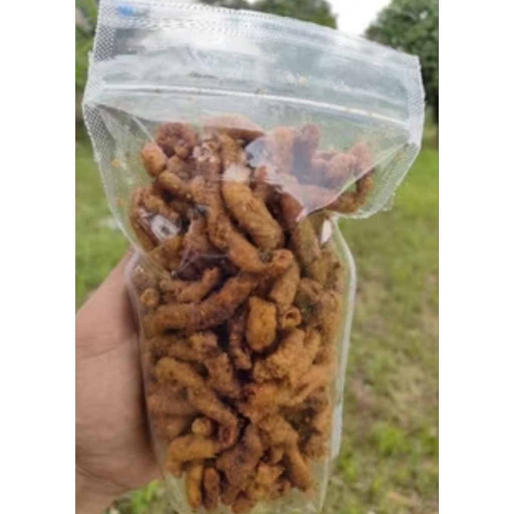 

Keripik Usus Pedas atau Original ukuran 250gr dan 500gr
