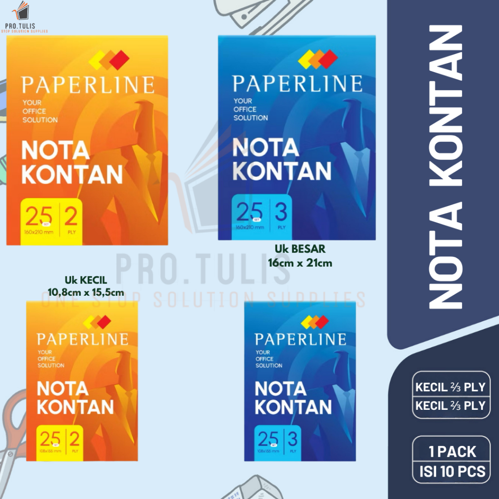 

(10 PCS) Buku NOTA KONTAN PAPERLINE 2ply/3ply Besar Kecil