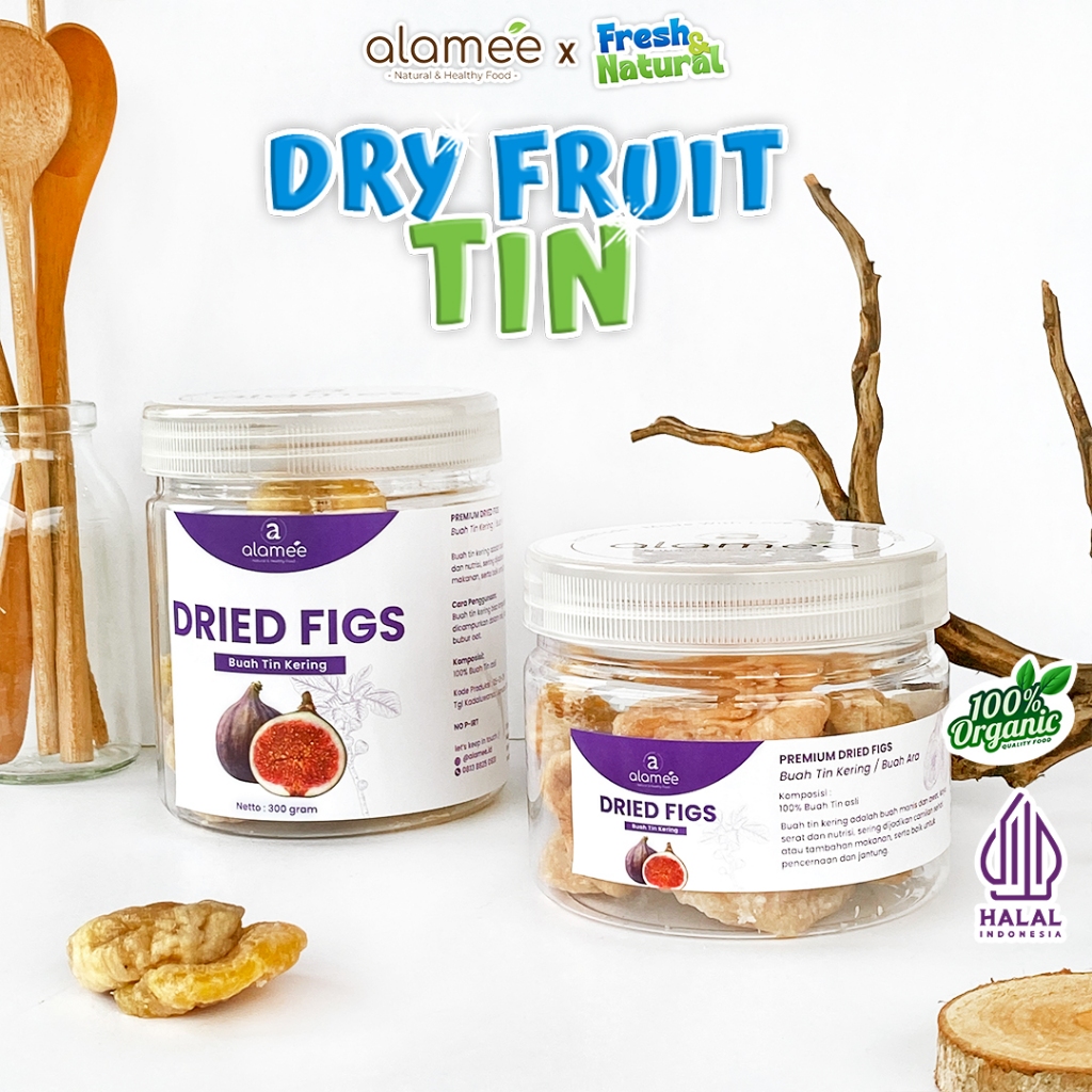 

ALAMEE Buah Tin Kering Cemilan Buah Sehat Dried Figs Buah Ara Kering Rendah Kalori fresh and natural