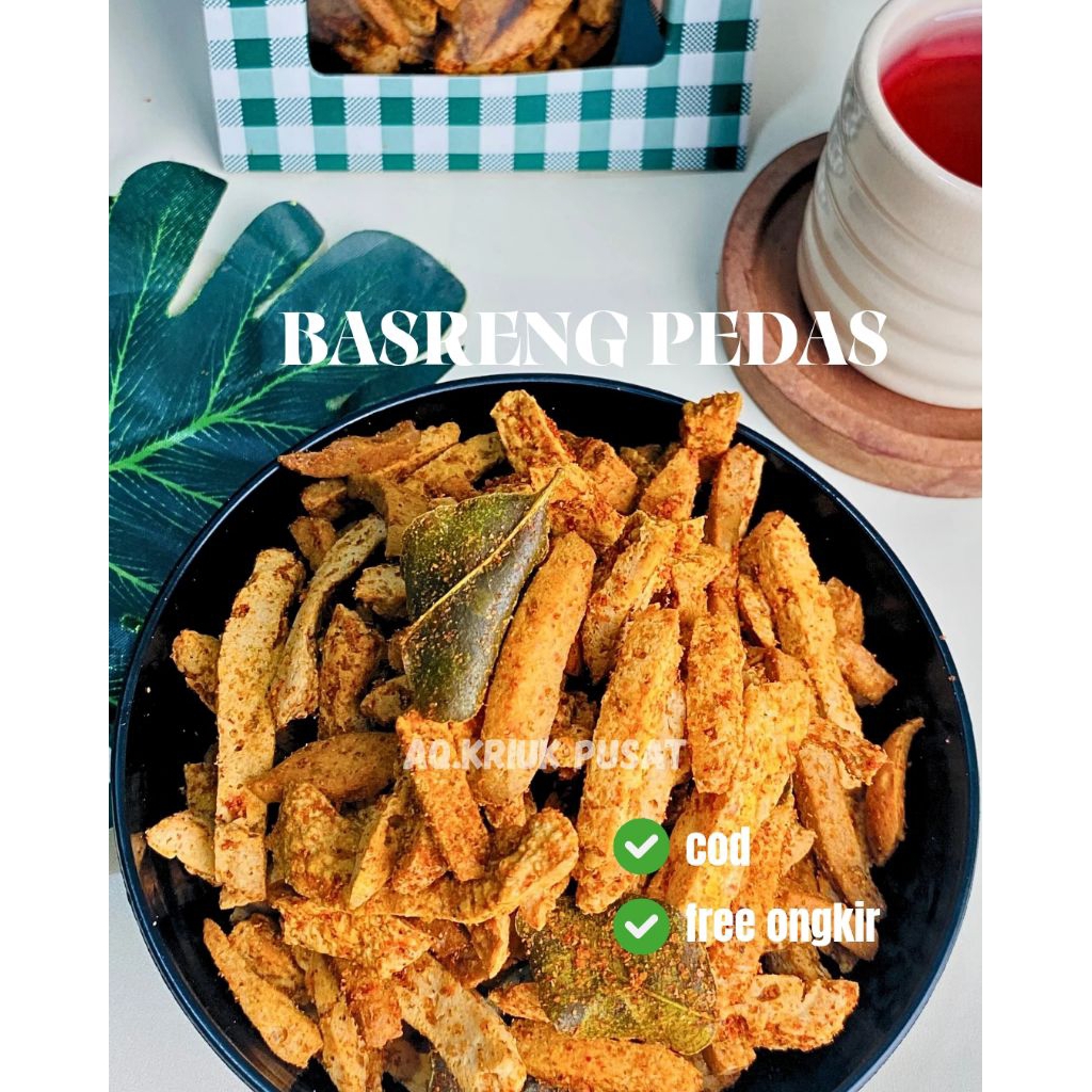 

AQ Kriuk Pusat Basreng Pedas / CEMILAN BASRENG PEDAS DAUN JERUK/BASRENG VIRAL KEMASAN 500gr MURAH BASRENG DAUN JERUK SNACKS JAJANAN