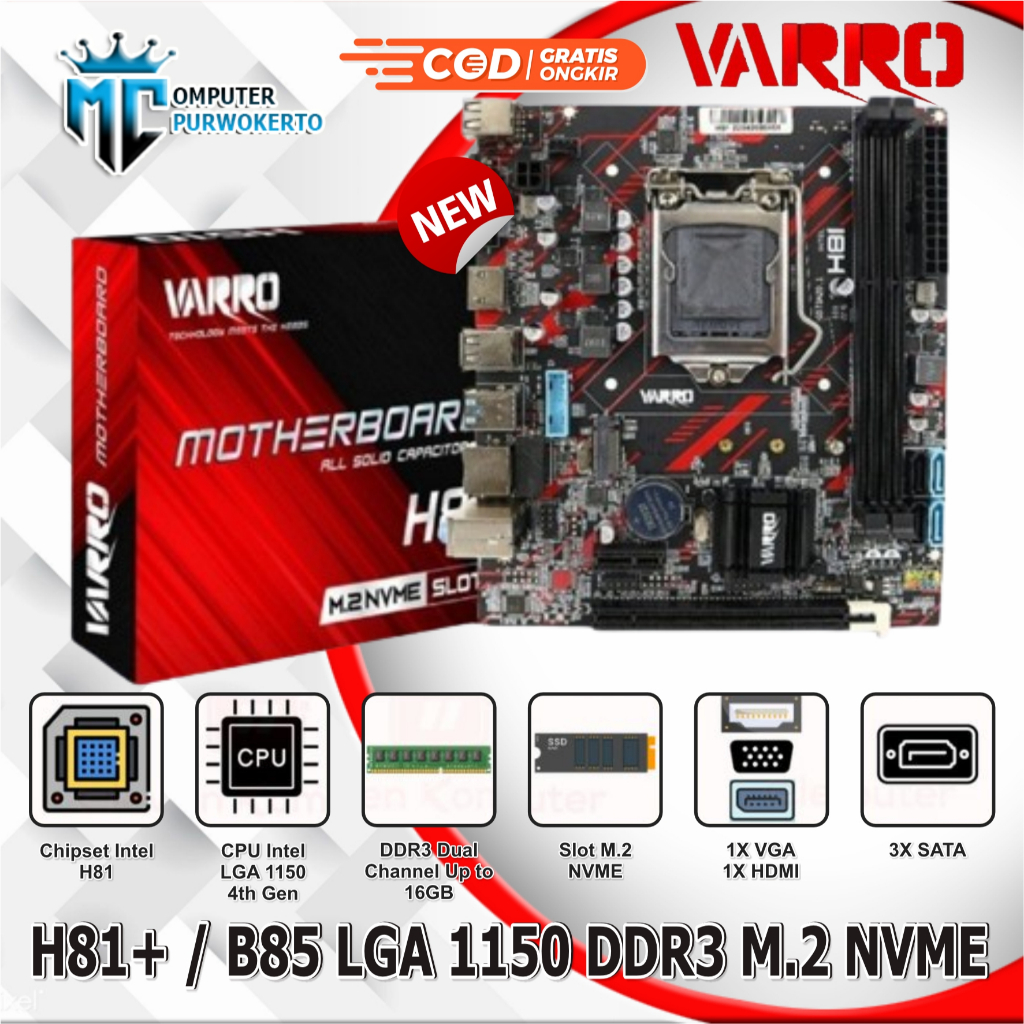 MOTHERBOARD MOBO H81 NVME SOCKET 1150 VARRO