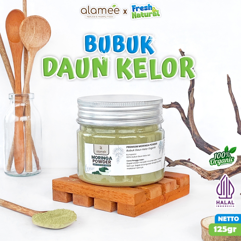 

ALAMEE Bubuk Minuman Daun Kelor Moringa Powder Serbuk Daun Kelor Herbal Tanpa Gula 125gr fresh and natural fresh and natural
