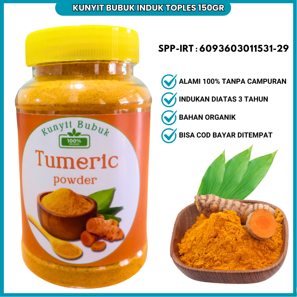 

Kunyit Bubuk Indukan 3 Tahun Organik Alamai Herbal