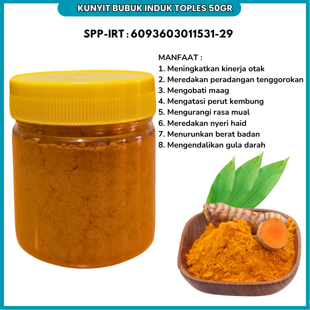 

Kunyit Bubuk 50 Gram Tanpa Campuran 100% Alami Indukan 3 Tahun